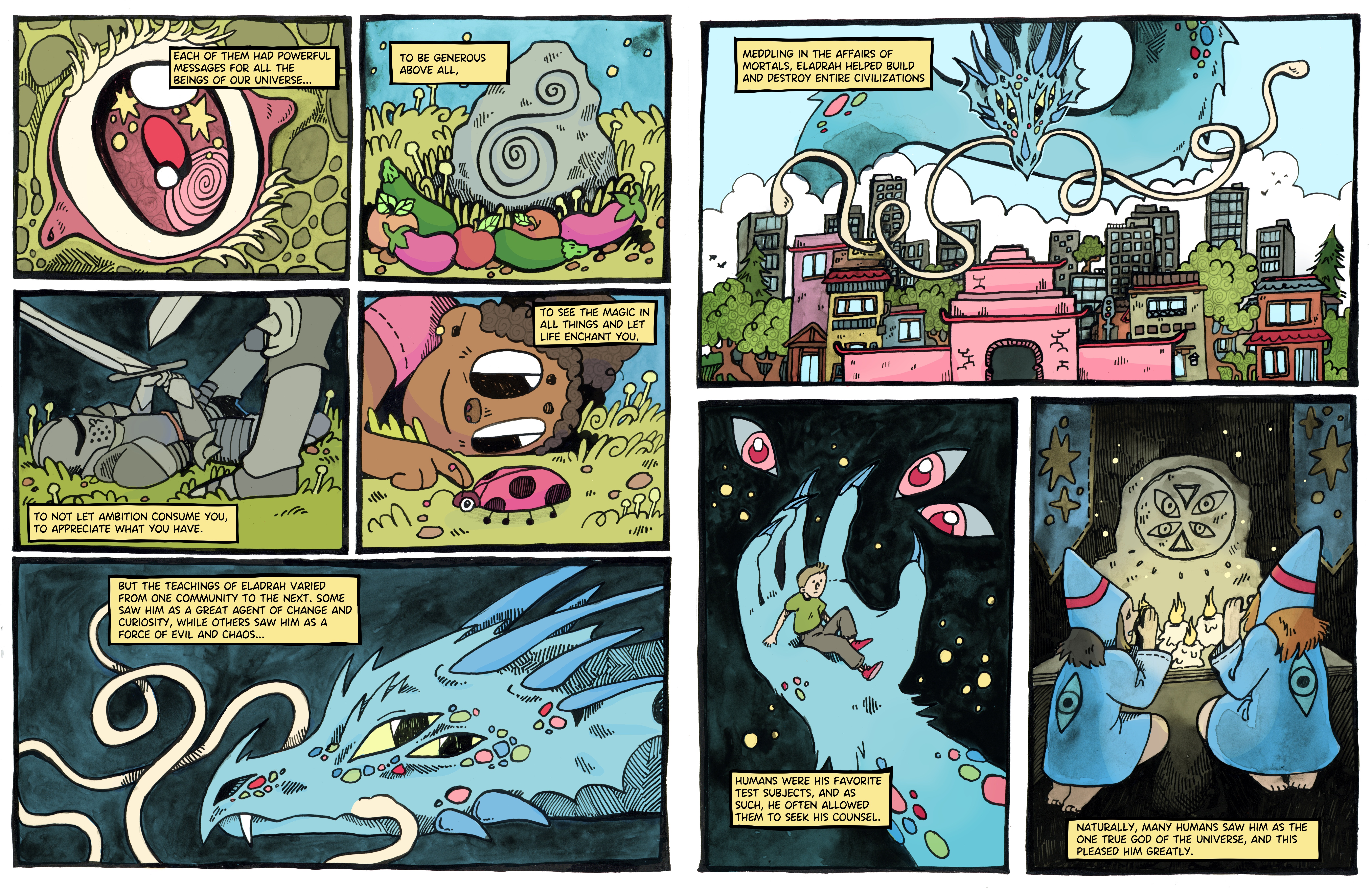 Esme in the Woods page 1 & 2 — middle grade comic book illustration by Maya Babeanu